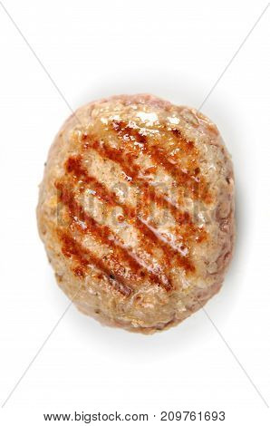 Grilled Pork Cutlet Isolated On White Backround