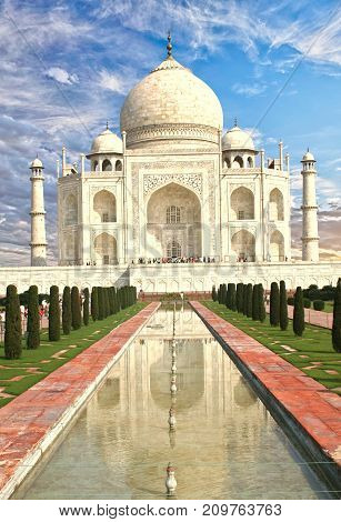 Taj Mahal in Delhi is one of the manmade structures of the worls and is a UNESCO Heritage site. It is a popular place for tourists to visit Delhi India 2017