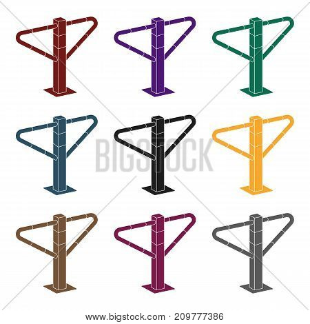 Parking construction barricade icon in black design isolated on white background. Parking zone symbol stock vector illustration.