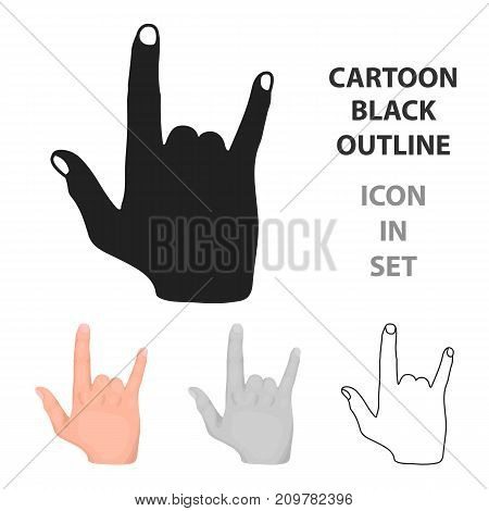 ILY sign icon in cartoon style isolated on white background. Hand gestures symbol vector illustration.