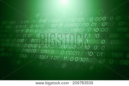 3D Abstract Futuristic Technology User Interface with Binary Code Illustration Render Background