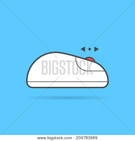 linear up and down scroll white computer mouse icon. concept of navigation silhouette, communication, web surfing on blue background