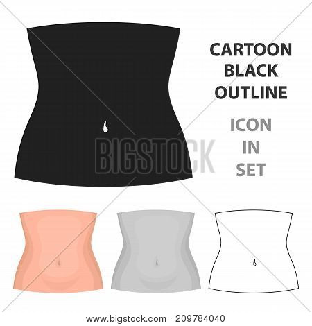 Abdomen icon in cartoon style isolated on white background. Part of body symbol vector illustration.