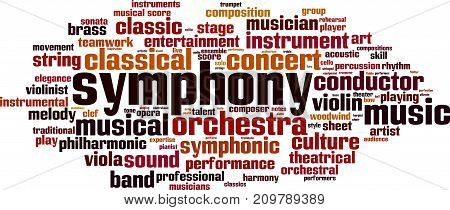 Symphony word cloud concept. Vector illustration on white