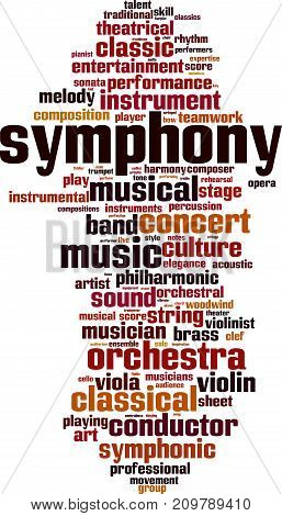 Symphony word cloud concept. Vector illustration on white