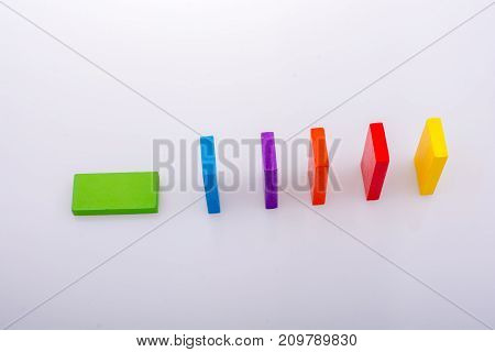 Coorful Domino Blocks On White Background