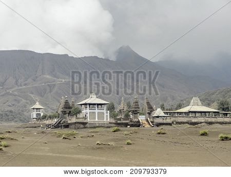 temple at the Bromo Tengger Semeru National Park in Java a island of Indonesia