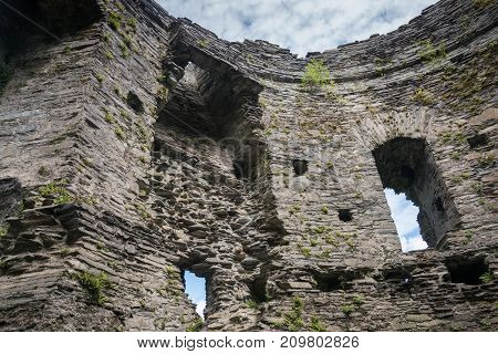 The interior of Dolbadarn Castle a 13th century castle inLlanberis North Wales Wales