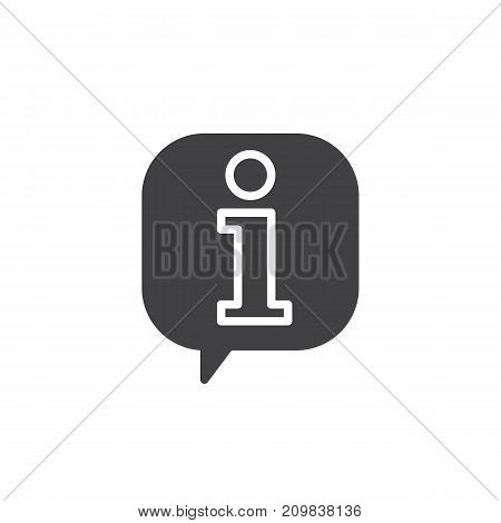 Information bubble icon vector, filled flat sign, solid pictogram isolated on white. Symbol, logo illustration.
