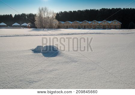 Winter Snowy Landscape On The Russian River