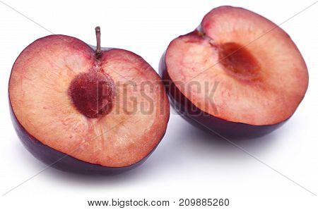 Blommer the finest Dansih plum isolated over white background