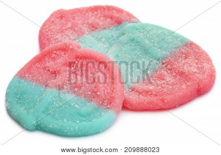 Traditional candy found in Denmark over white background