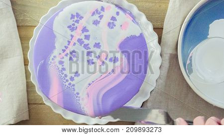 Mousse Cake With Mirror Glaze
