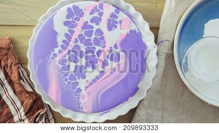 Mousse Cake With Mirror Glaze