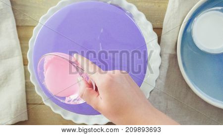 Mousse Cake With Mirror Glaze