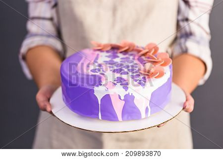 Mousse Cake With Mirror Glaze
