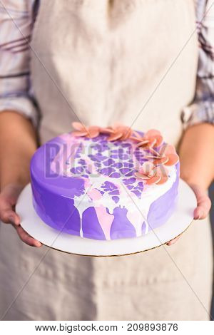 Mousse Cake With Mirror Glaze