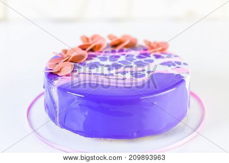 Mousse Cake With Mirror Glaze