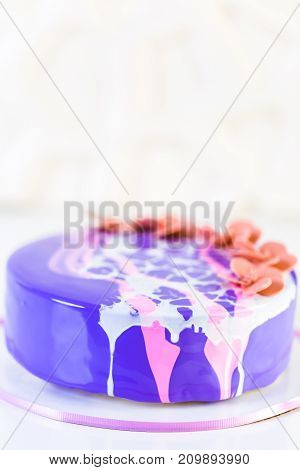 Mousse Cake With Mirror Glaze