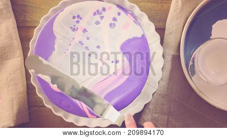 Mousse Cake With Mirror Glaze