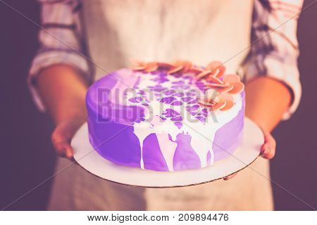 Mousse Cake With Mirror Glaze