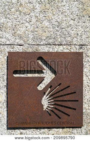 Waymark along the Way of St. James, Portugal, Europe