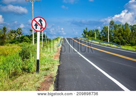 Roads and traffic signs do not overtake the field.