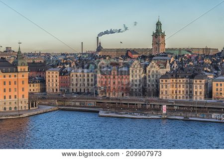 Stockholm, Sweden - December, 2014. Stockholm City At Winter Time.