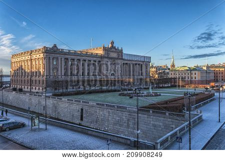 Stockholm, Sweden - December, 2014. Stockholm City At Winter Time.