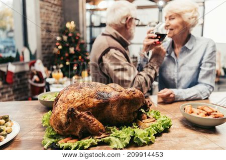 Senior Couple Drinking Wine