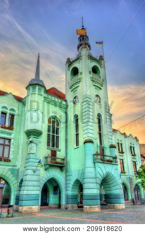 Town Hall Of Mukachevo In Zakarpattia Oblast, Ukraine