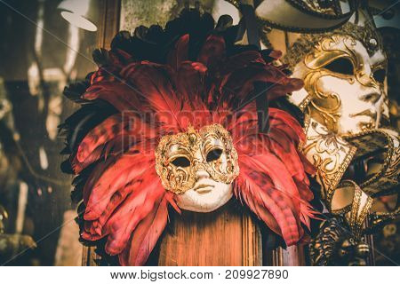Venice City Of Italy. Triditional Venetian Carnival Mask