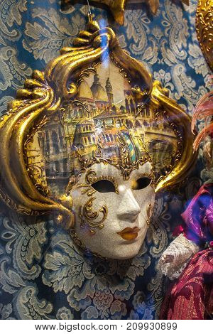 Venice City Of Italy. Triditional Venetian Carnival Mask