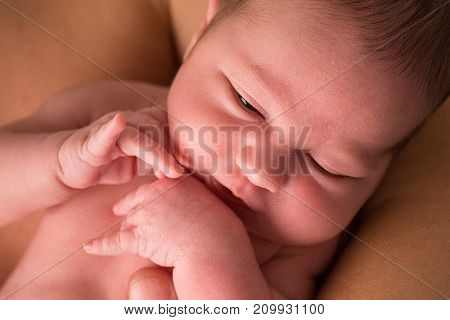 Happy cute baby. Maternity concept. Soft image of beautiful family.