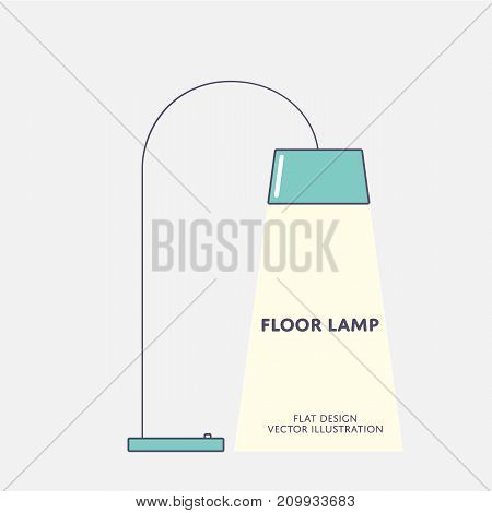 Modern floor lamp. Flat design Vector illustration