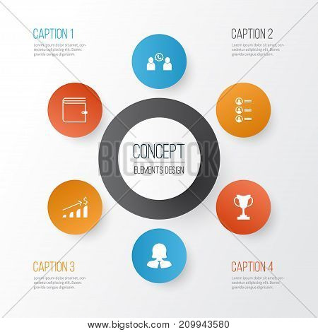 Resources Icons Set. Collection Of Talking, Job Applicants, Increase And Other Elements