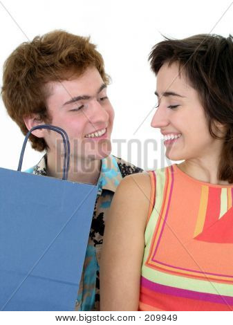 Coppia con Shopping Bag