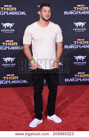 LOS ANGELES - OCT 10:  Tim Tebow arrives for the 