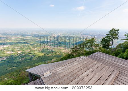 Paragliding platform view from above. Paragliding extreme sports