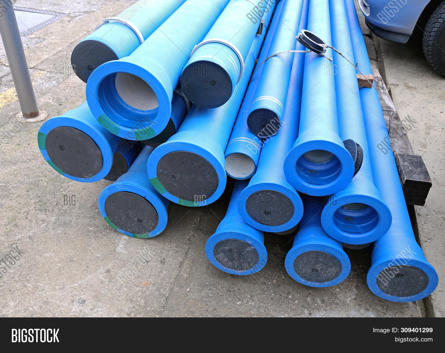 Blue Plastic Pipes New Image & Photo (Free Trial) Bigstock