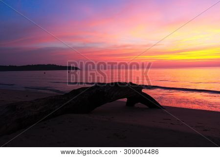 Beautiful Sunset At Kut Island In Eastern Of Thailand