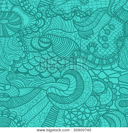 Seamless pattern di mano disegnato erba