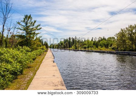 Kawartha Lakes, Canada - June 22, 2018: The Trent-severn Waterway Canal Connects Lake Ontario To Geo