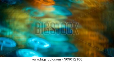 Blurred Abstract Bokeh Background Of City Lights At Night