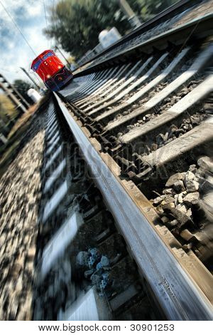 Trein haasten naar onverdedigd aard
