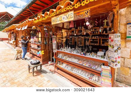Nemocon June 26: The Entrance Of The Salt Mine In Nemocon Village Houses A Museum,  Shops And Restau