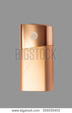 A New Kind Of Electronic Cigarette. Iqos Tobacco Heating System. Isolated On Gray Background Close-u