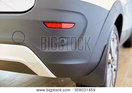 Parking Sensor On The Car, Rear Bumper With Reflector