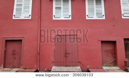 Melaka, Malaysia - 25 Jun, 2019: The Oriental Red Building  At Dutch Square Historical City Centre I