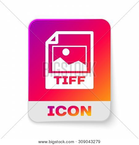 White Tiff File Document Icon. Download Tiff Button Icon Isolated On White Background. Tiff File Sym